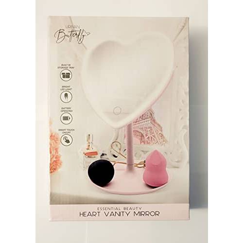 Pink Heart Vanity Mirror Essential Beauty.