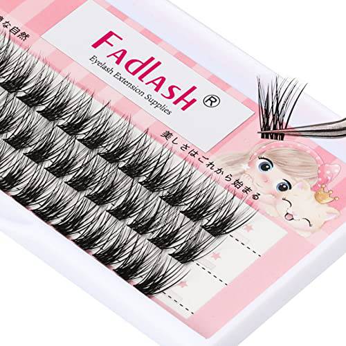 Lash Clusters Extensions Individual Lashes 3D Effect Cluster Lashes DIY Eyelash Extension C Curl Natural Soft Wispy Featherlight Reusable Artificial Eyelashes (0.07-C-14mm)