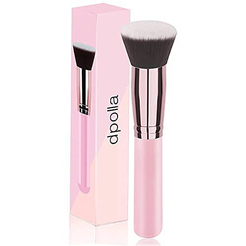 DPOLLA Foundation Brush Flat Top Kabuki Brush, Premium Makeup Brush Perfect for Liquid Makeup,Cream or Flawless Powder Cosmetics,Buffing,Stippling,Concealer