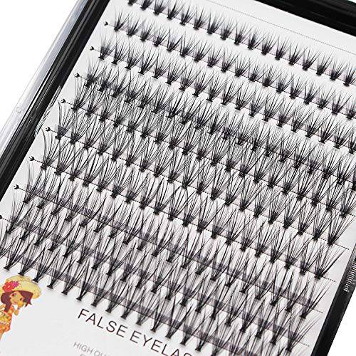Dedila Large Tray-20Roots Thickness 0.07mm Mixed 8-10-12-14mm/ 9-11-13-15mm /12-14-16mm Black Soft and Light Individual False Eyelashes Dramatic Look Makeup Volume Eye Lashes Cluster (8-10-12-14MM)