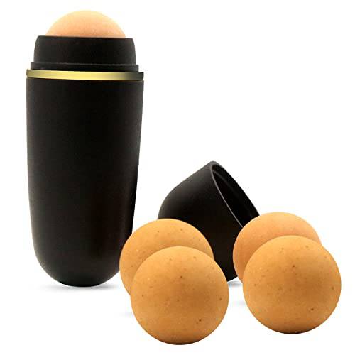 Lazzybeauty Oil Absorbing Volcanic Roller, 5PCS Volcanic Rolling Balls for Face, Volcanic Stone Face Roller, Portable Reusable Oil Control On the Go, Instant Results Remove Excess Shine for Oily Skin