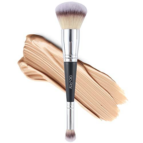 Makeup Brushes Dual-ended Foundation Brush Concealer Brush Premium Luxe Hair Rounded Tapered Flawless Brush Perfect for Liquid, Cream, Powder,Blending, Buffing,Stippling Concealer Face Brush