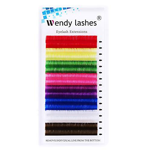 Eyelash Extensions D Curl Classic Lash Extensions .07mm Blue Green Purple Individual Lashes Mixed Colored 13mm Lashes Extension Supplies (0.07-D, 13mm)