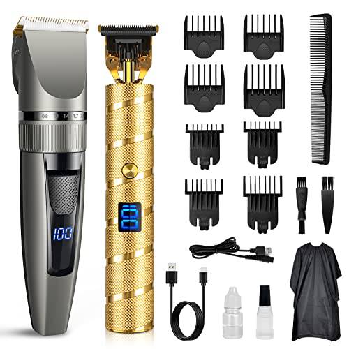Qhou Rechargeable Electric Hair Trimmer and Clippers Set, for Home Barber Hair Cutting