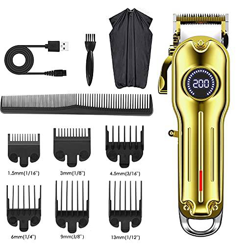 Mens Clippers for Hair Cutting Professional,Cordless Rechargeable Electric Hair Cutting Kit for Men and Family，Beard Trimmer with Large LED Display
