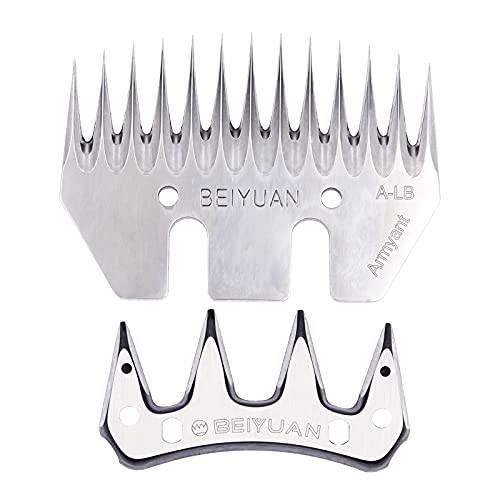 Junniu Sheep Shear Replacement Blades 13-Tooth Clipper Comb Stainless Steel Blades for Thick Goats Llamas Lambs Electric Cutter Wool Shears Clippers Goat