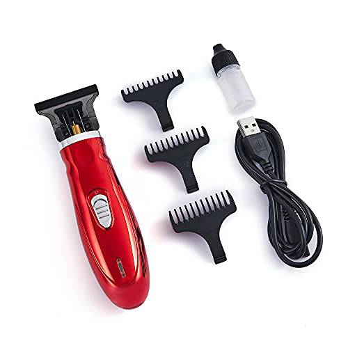 Trimmer, Beard Trimmer and Hair Clipper, Body Hair Trimmer, Professional Hair Salon Hair Clipper, red/Blue (Red) (T6)