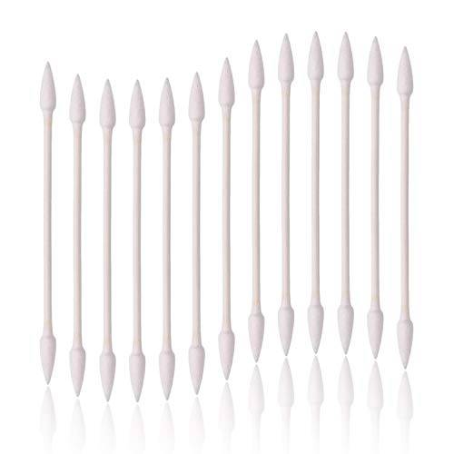 800pcs Cotton Swabs, Double Tipped Cotton Buds with Paper Stick, 4 Packs of 200 Pieces, Pointed Shape