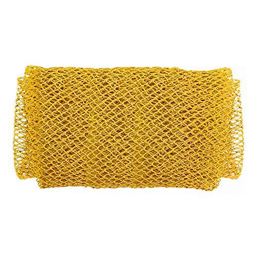 Diamerd - Premium African Net Bath Sponge, Stretches to Approximately 67, Body Exfoliating Cloth, Woven Net, Long Body Scrubbing Net, Back Scrubber, Body Exfoliating Net (Yellow)