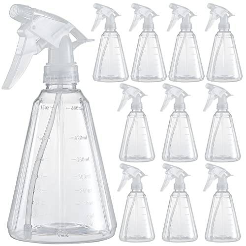 BALABALA 11 PCS Plant Spray Bottle 17 oz Empty Plastic Clear Adjustable Spray Storage Container for Essential Oils, Gardening, Cleaning Solutions, Pets, Garden Plants , Hair Misting