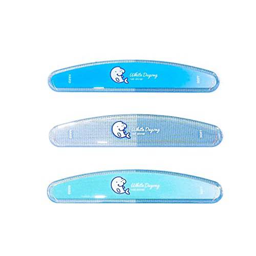 WHITE DUGONG Nail File Buffer Shiner – 100% Nano Glass Crystal Shine Polisher Remove Cuticles Professional Care Manicure Tool Hard Soft Function Natural Nails Mint