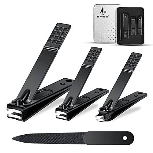 Nail Clippers, Sharp Sturdy Toenail Clippers for Adult Men Women 4 pcs Thick Nail Cutter Professional Fingernail Clipper Trimmer Set