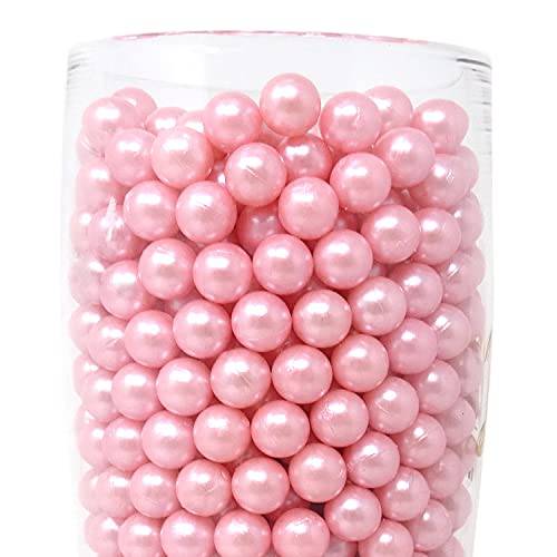 Honbay 300g Makeup Beads for Brushes, Art Faux Pearls for Vase Fillers, Round Pearl Beads for Table Scatter Home Wedding Decoration, No Hole (Beige)