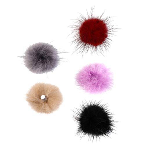 Beaupretty 5pcs Nail Art Pom Pom Balls Magnet 3D Pom Detachable Girls Plush Fur Nail Poms DIY Fluffy Hair Ball Charms for Crafts Nail Salon Art Projects (Random Color)