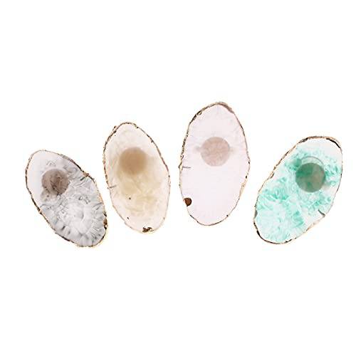 Lurrose Resin Nail Art Palette Ring, 4pcs Colorful Resin Marble Mini Finger Ring Plates Nail Art Paint Color Mixing Tray Manicure Display Tools for Women Girls