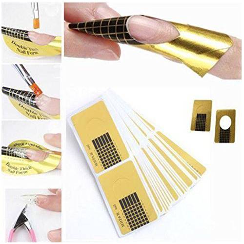 GenZ 100x Flat Nail Form Art Extension Tips For Acrylic UV Poly Nail Gel