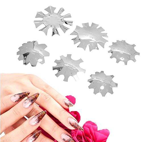 6pcs Nail Art Edge, Trimmer Nail Form Cutter Clipper Styling, Nail Template Tools for Nail Salons Spas Nail Schools Individual Manicurists