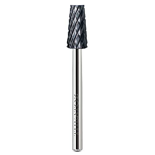 Theatoz Nail Drill Bit Large Tapered, Right Hand, Electric File, Nail Tool, Tungsten Carbide Drill Bits for Removing Gel Nail Polish Acrylic Dipping Powder (X-Coarse Large Tapered Black, Black)