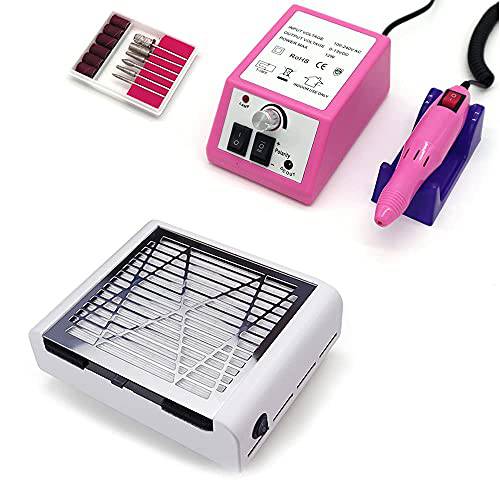 Product Image FATUXZ New Nail Dust Collector Machine 40W wtih FATUXZ Electric Nail Drill Professional Nail File Kit for Acrylic Nails, Poly Gel Nail File for Home