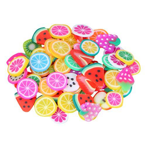 Lurrose 1000pcs Polymer Clay Slices Ceramic Fruit Coloful Tools Accessoires for Nail Art