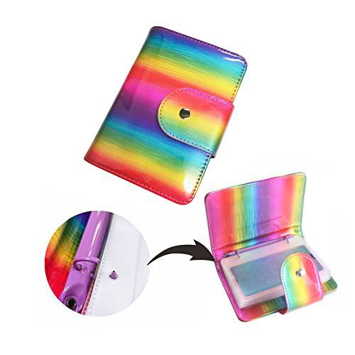 DRDS 20 Slots Nail Art Stamp Plate Holder Stamping Plates Storage Bag Cases Rainbow Practical Empty Rectangle Plates Big Size 6.0X12.0CM Organizers