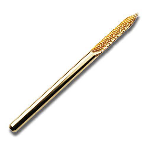 C & I Under Nail Clean Carbide Nail Drill Bit for Electric Nail Drill Machine (Grit Fine, Gold)