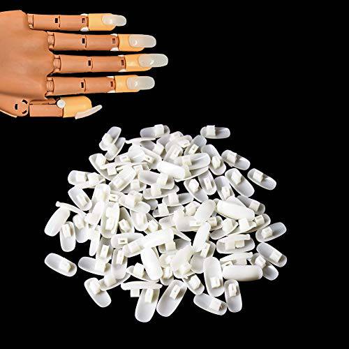 100pcs Replacement Nail Tips Refill for Acrylic Nail Practice Hand (Natural Color)