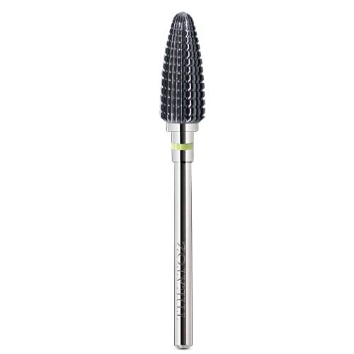 Theatoz Nail Drill Bit Large Cone, Right Hand, Electric File, Nail Tool, Tungsten Carbide Drill Bits for Removing Gel Nail Polish Acrylic Dipping Powder (Fine Large Cone Black, Black)