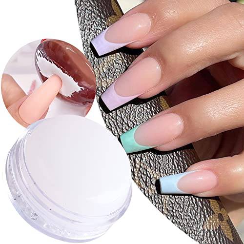 Nail Art Stamper, Clear Jelly Nail Stamper, Silicone Nail Stamper Transparent Visible Body, White Silicone Jelly Head French Tips Manicure Tools for Nail Arts DIY Nail Decoration Accessories