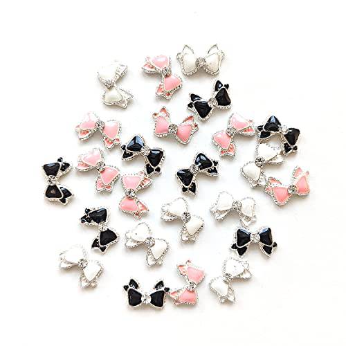 PUEEN 48pcs 3D Nail Charms Bow Rhinestone Nail Art Decoration DIY for Nails Cell Phone Charm DIY Craft Accessories - BH001073 (Style B)