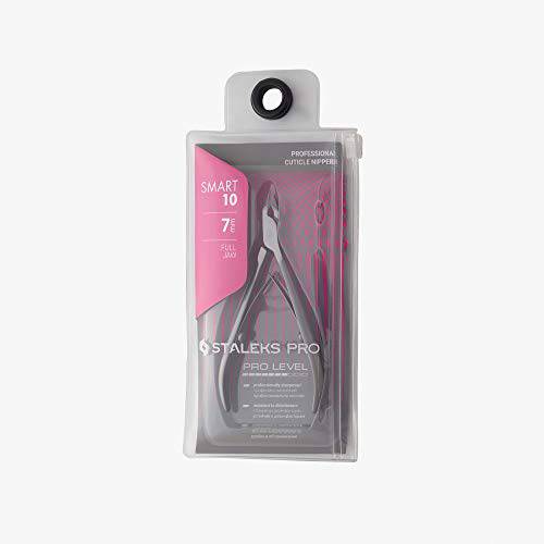 STALEKS PRO SMART 10 NS-10-7 Cuticle Nippers FULL JAW 0.27 INCH 7mm For Professionals and Experts Handmade in Europe with Blade Protector