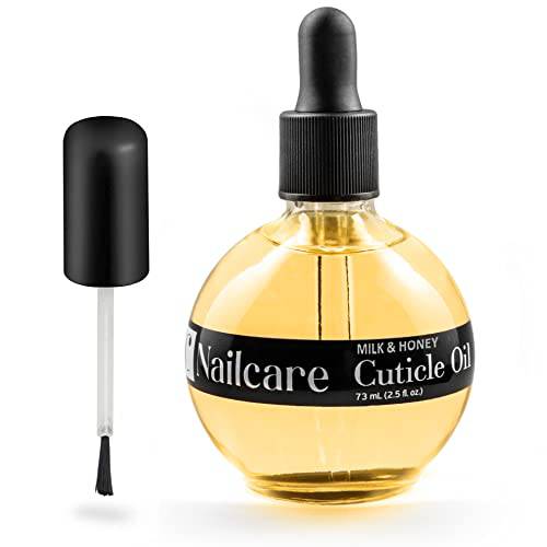 C CARE Milk and Honey Cuticle Oil - Extra Large 2.5 oz bottle - Moisturizes and Strengthens Nails and Cuticles - Soothing and Nourishing - Paraben and Cruelty Free with Natural Ingredients - Dropper & Brush included