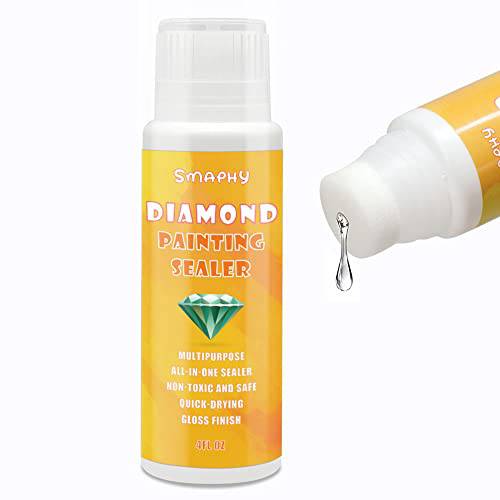 Diamond Painting Sealer, 5D Diamond Painting Glue Permanent Hold & Shine Effect Sealer, Fast-Drying, for 5D Diamond Painting & Puzzle Glue (High Gloss Version)