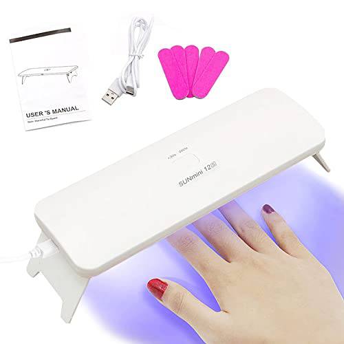 Wenlorn UV LED Nail Lamp - Mini Gel UV Light for Nails with 30s/60s Timer Setting, 18W Nail Dryer Portable Nail Polish Curing Lamp for Home / Travel (White)