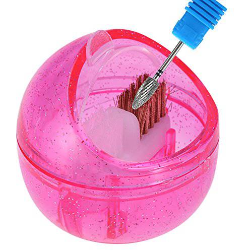 Clean Brush Cleaning Case Box, Nail Art Drill Bit Cleaning Brush Box Nail Cleaning Brush Box Dust Cleaning Case Box Polishing Manicure Tool
