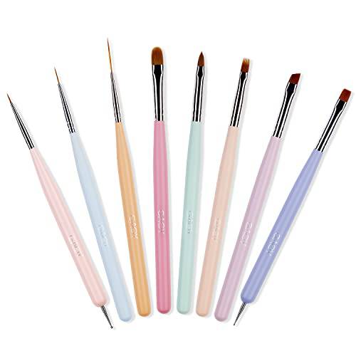 GAOY 8 Pcs Nail Art Brushes Set, Nail Tech Must Haves Nail Polish Pens for Nail Art Design with Professional Liner Brush for Detail Painting
