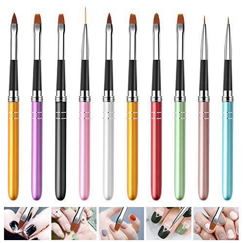 Siumir Nail Art Brushes 10 PCS Acrylic Nail Brushes UV Gel Painting Brush Pens Liner Brushs, Back to School