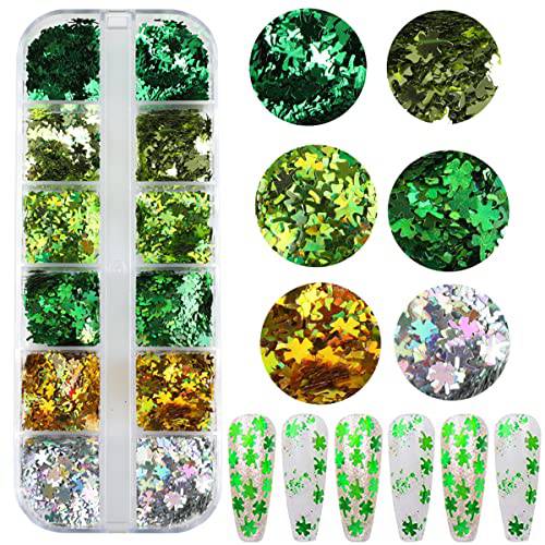 3 Bags 3D Fall Nail Art Stickers Decals Holographic Maple Leaf Nail Glitter Sequins Red Yellow Orange Fall Glitter Leaves Shaped Autumn Nail Design Charms Thanksgiving Glitter for Acrylic Nails Decor