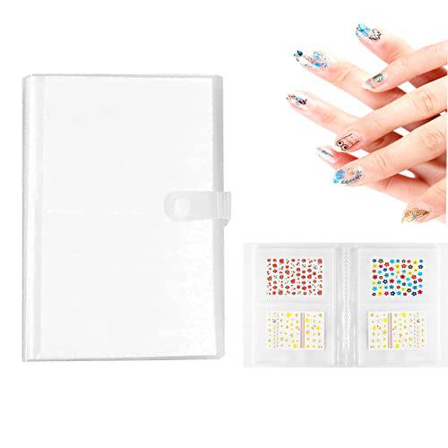 Nail Sticker Storage Book 144 Slots Nail Art Decals Stickers Holder Organizer Display Book Collecting Album- No Stickers Included