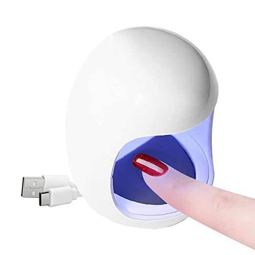Mini Nail Lamp, Mini UV LED Nail Lamp, Portable Gel Nail Lamp, USB Nail Dryer, Quick-Drying Sun UV LED Lamp for Single Finger DIY Nail Art