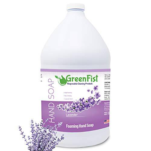GreenFist Foaming Hand Soap Refills Lavender Scent Jug Foam Refill Made in USA , 128 ounce (1 Gallon)