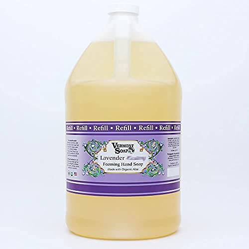 VERMONT SOAP Organics Foaming Hand Soap, Liquid Soap with Pre-diluted Formula - Ready to Use Hand Soap Lavender With Convenient and Economical Gallon Refill