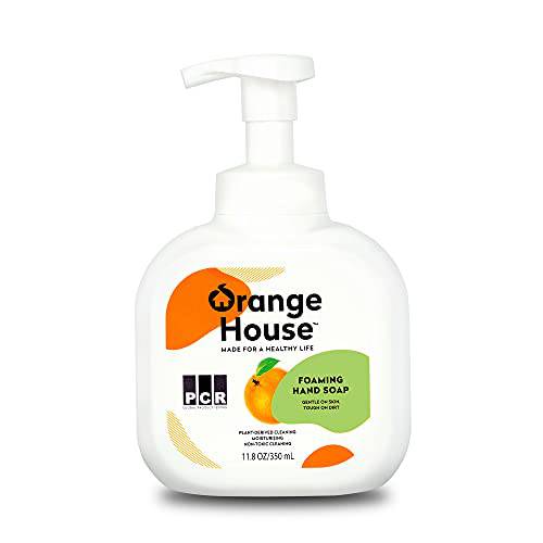 ORANGE HOUSE Foaming Hand Soap, Food-Grade Orange Oil, Soft and Moisturizing , Natural Fresh Citrus Smell, 11.8Fl oz