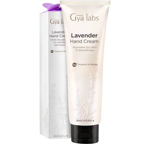 Gya Labs Lavender Hand Cream For Dry Hands (2 Ounce) - Made With Pure, Undiluted Therapeutic Grade Lavender Oil - For Dry, Cracked Skin & Soothing Scent