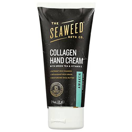 Seaweed Bath Co. Collagen Hand Cream, Rosemary Mint Scent, 2 Ounce, Sustainably Harvested Seaweed, Green Algae, Shea Butter