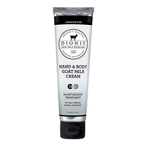 Dionis - Goat Milk Skincare Unscented Hand & Body Cream (3.3 oz) - Made in the USA - Cruelty-free and Paraben-free