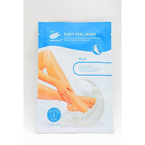 Pink&iSwan Milk Foot Peel Mask - Callus Remover for Feet - Pedicure Kit - Peel Off Mask - Foot Mask - Foot Care - Foot Callus Remover - Pedicure Set - Foot booties Disposable (1 Pack)