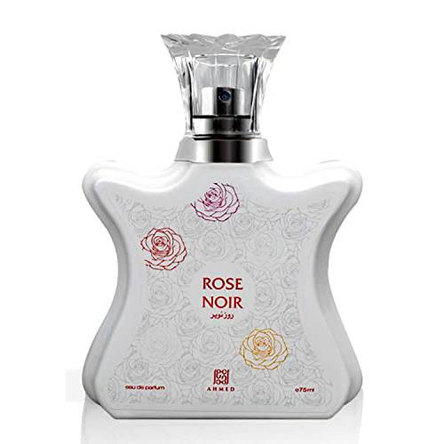ROSE NOIR EDP - 75 ML | Stunning Feminine Fragrance | Soft Nuances of Rose and Jasmine | Wood Oud and Ambergris Base with Ginger Flower Accords | by Al Maghribi Arabian Oud and Perfumes Dubai