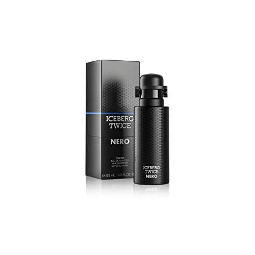 ICEBERG Twice NERO - Exhilarating Personal Fragrance For The Modern Gentleman - Classic EDT Spray Cologne For Men - Vibrant And Fruity Notes Of Mandarin, Mint, Elemi, Cedarwood, And Oakmoss - 4.2 Oz