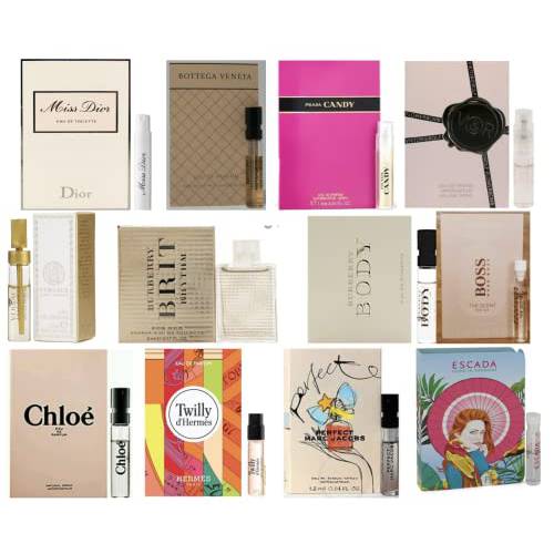 Women’s Designer Fragrance Sampler Collection, Luxury High-End Perfume Vials for Women, Mini Perfume Samples Gift with a mini (12 pack(Random))